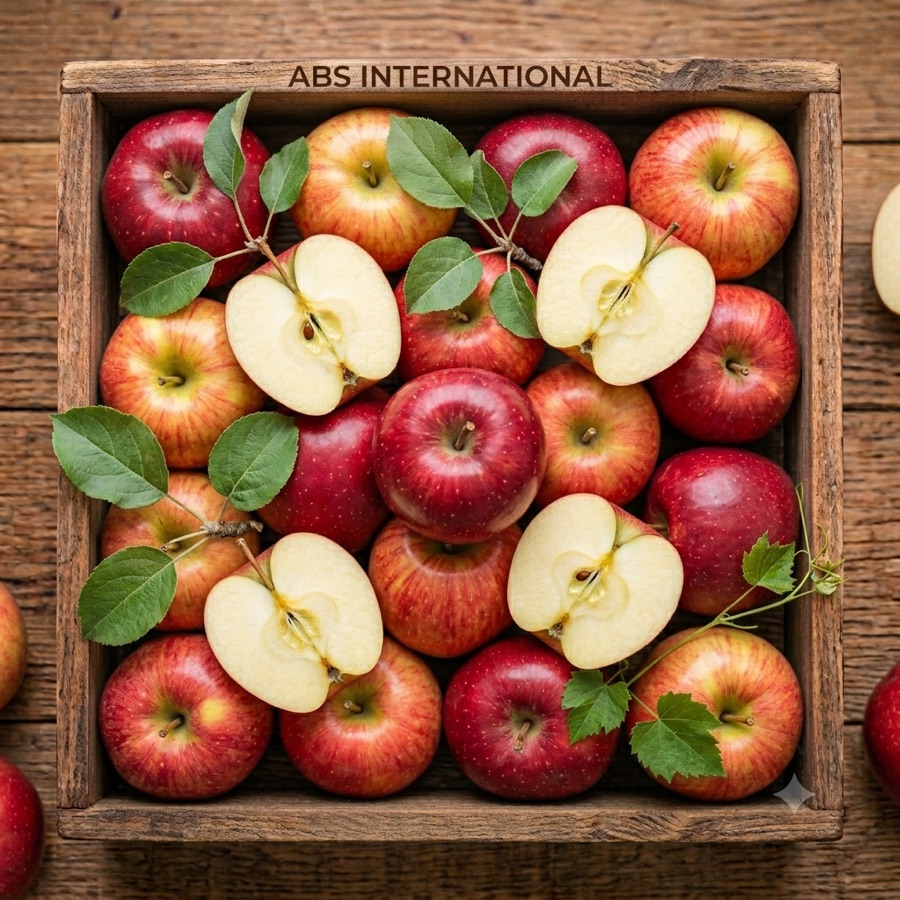Crate of premium red apples